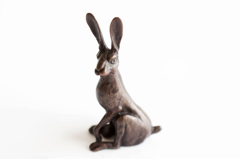 A picture of 'Miniature Bronze Hare Sitting'