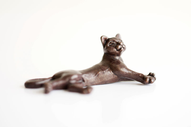 A picture of 'Miniature Bronze Cat Lying Down'