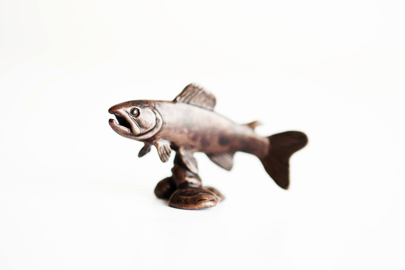 A picture of 'Miniature Bronze Swimming Salmon'