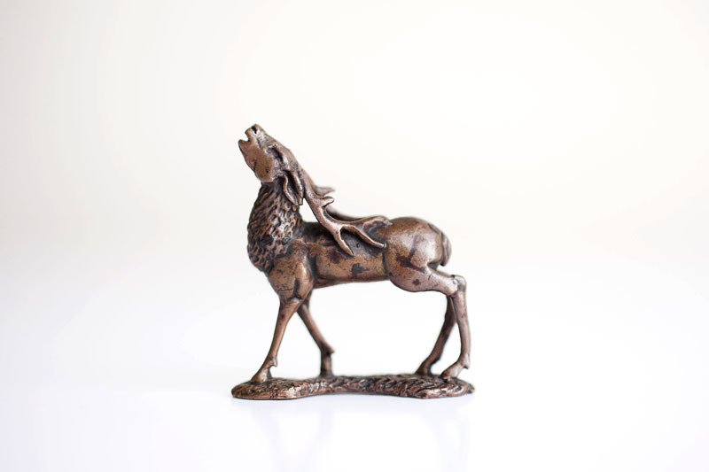 A picture of 'Miniature Bronze Roaring Stag'