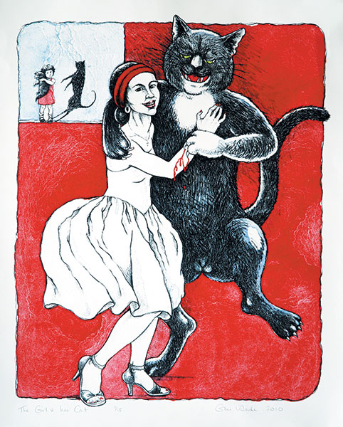 A picture of 'The Girl and Her Cat'