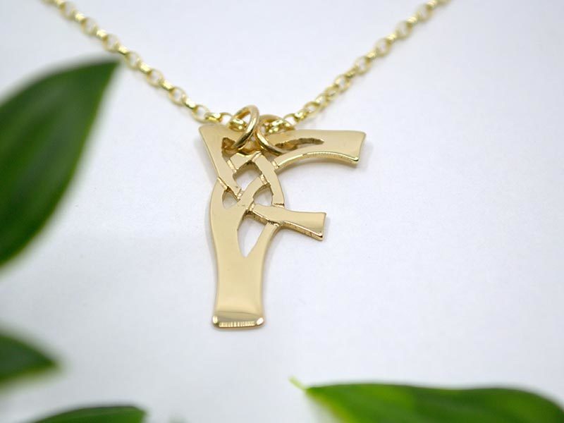 A picture of '18ct Gold Pendant - Initial F'