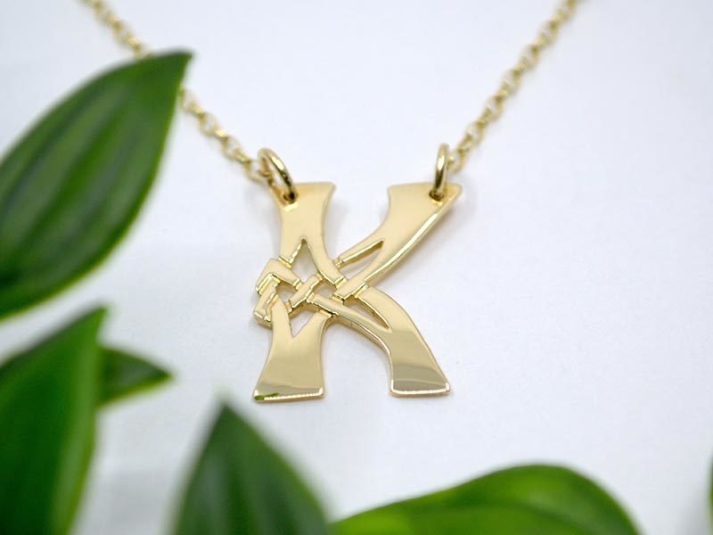A picture of '18ct Gold Pendant - Initial K'