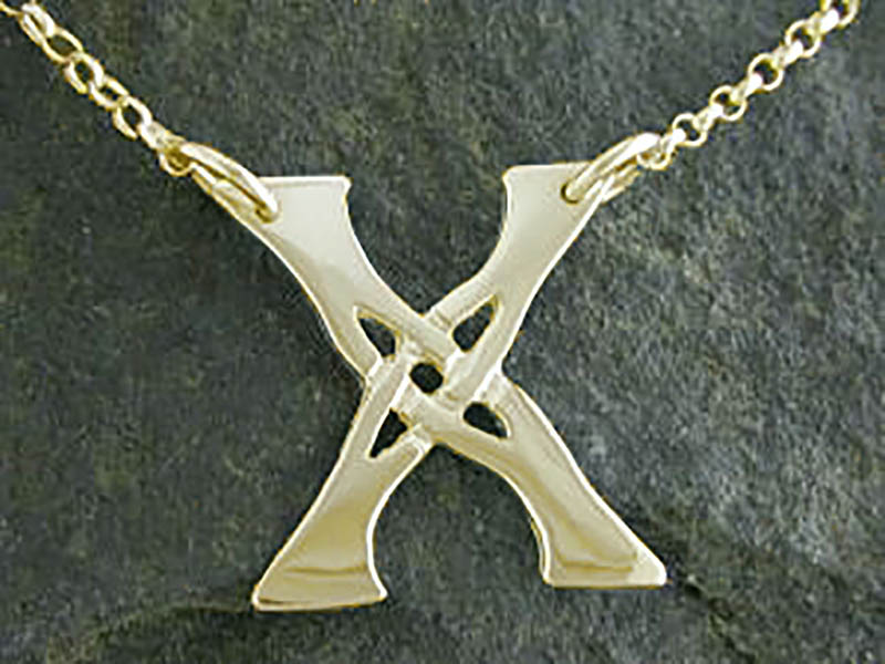 A picture of '9ct Gold Pendant - Initial X'