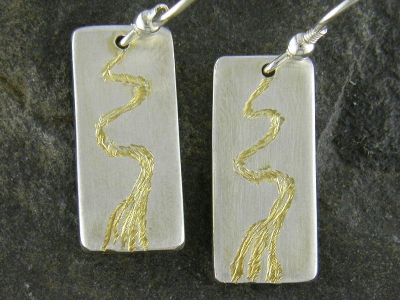 A picture of 'Gold Plated Silver Afon Teifi Earrings'