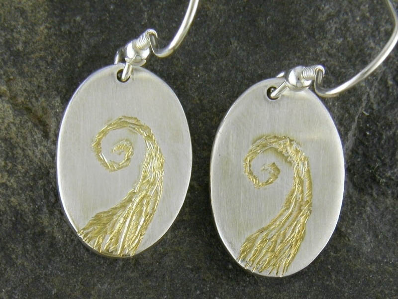 A picture of 'Gold Plated Silver Afon Aeron Earrings'