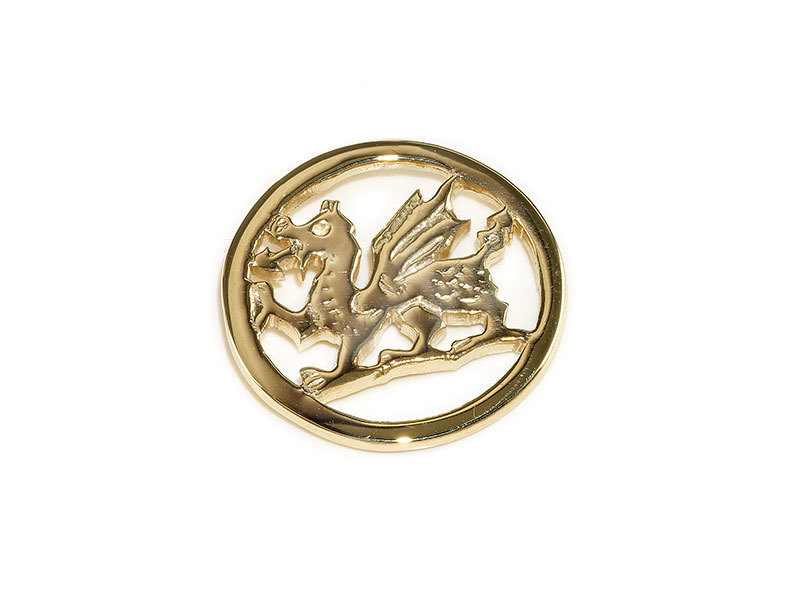 A picture of '9ct Rhiannon Welsh Gold Dragon Pin'