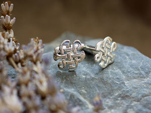 Silver Celtic Knot Cufflinks (S001c) | Rhiannon Jewellery