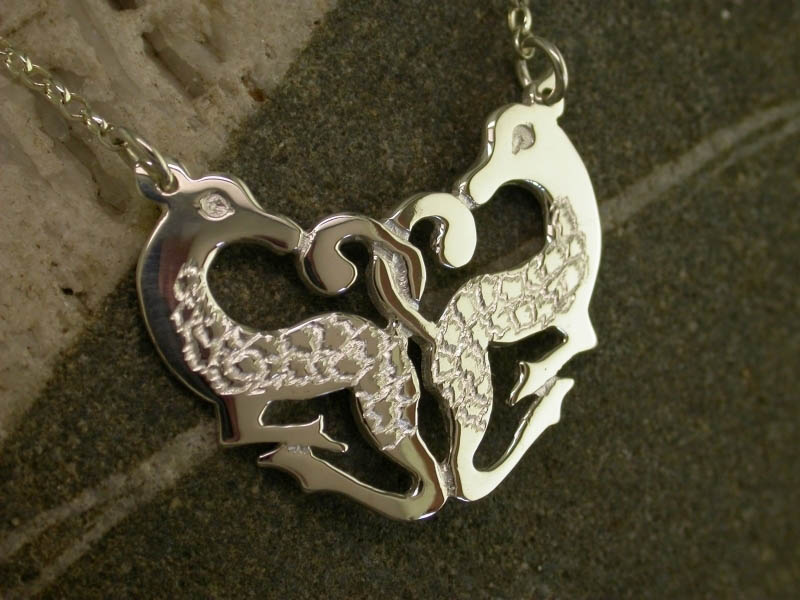 A picture of 'Silver Cwm Cych Deer Necklet'