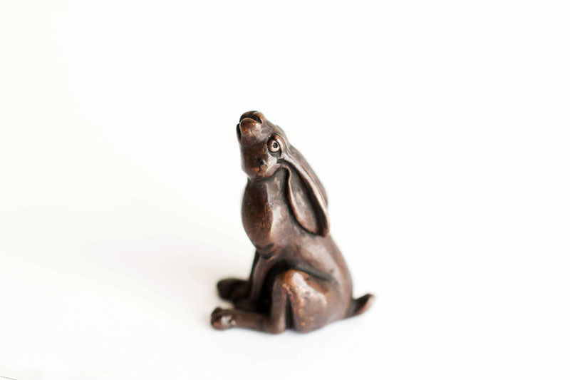 A picture of 'Miniature Bronze Hare gazing at the Moon''
