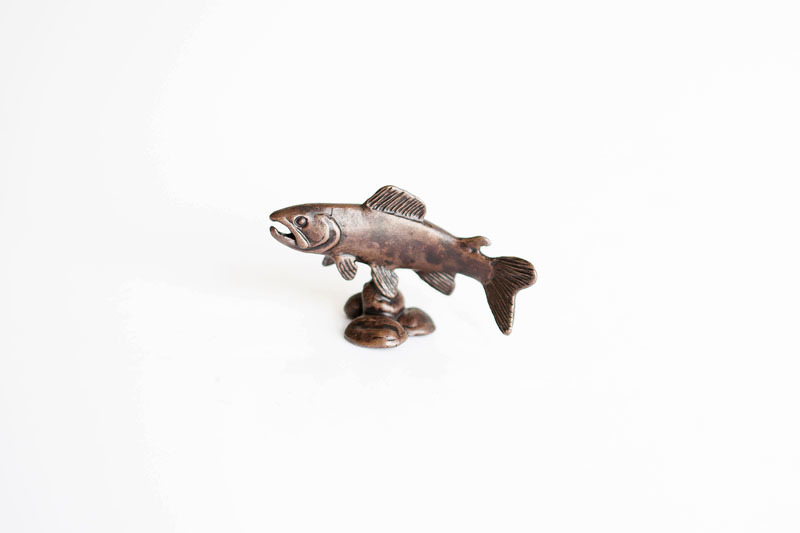 A picture of 'Miniature Bronze Swimming Salmon''