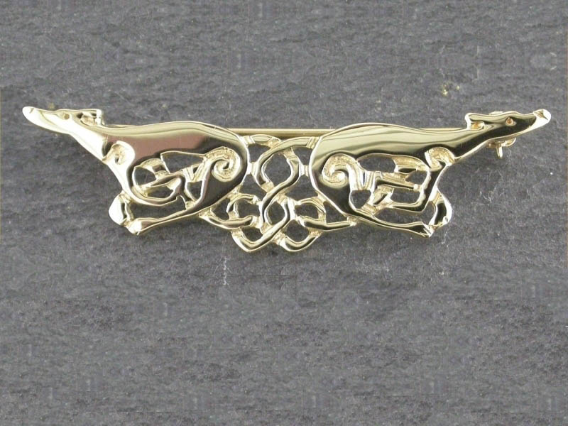 A picture of '18ct Gold Greyhounds Brooch''