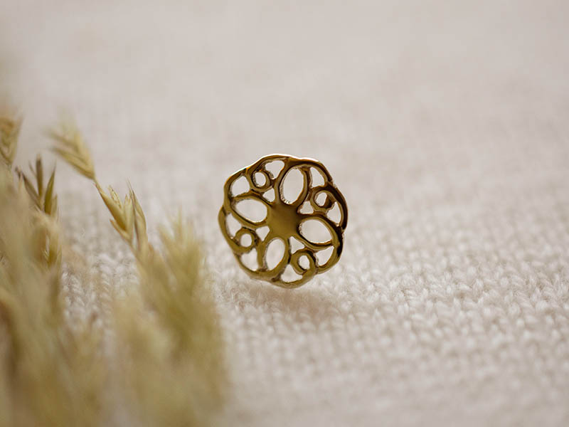 A picture of '18ct Gold Summer Rose Pin''