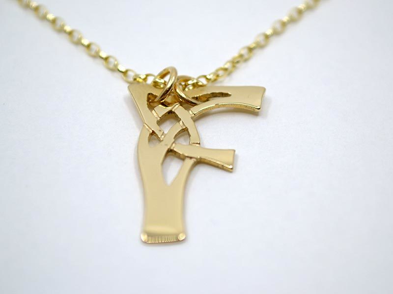 A picture of '18ct Gold Pendant - Initial F''