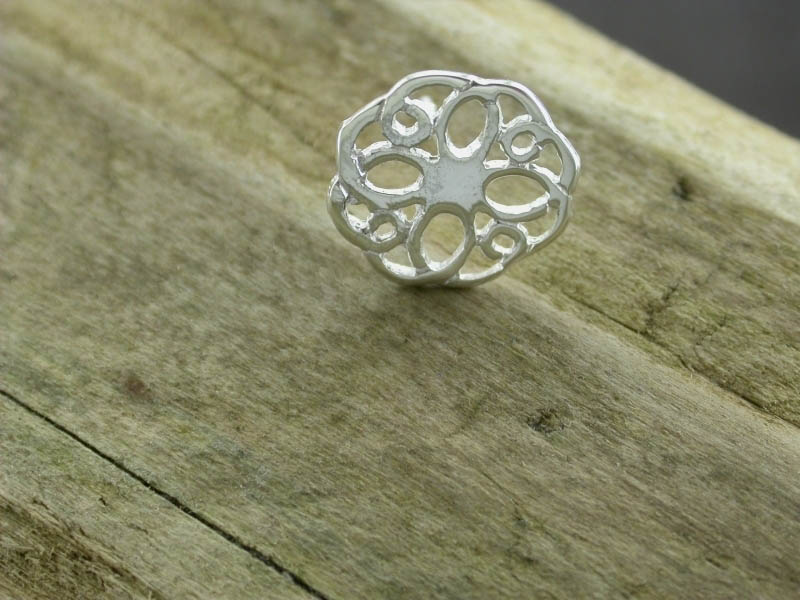 A picture of 'Silver Summer Rose Pin''