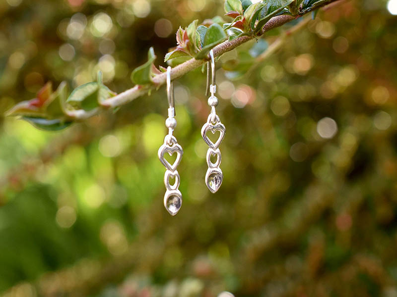 A picture of 'Silver Heart Love-spoon Earrings''