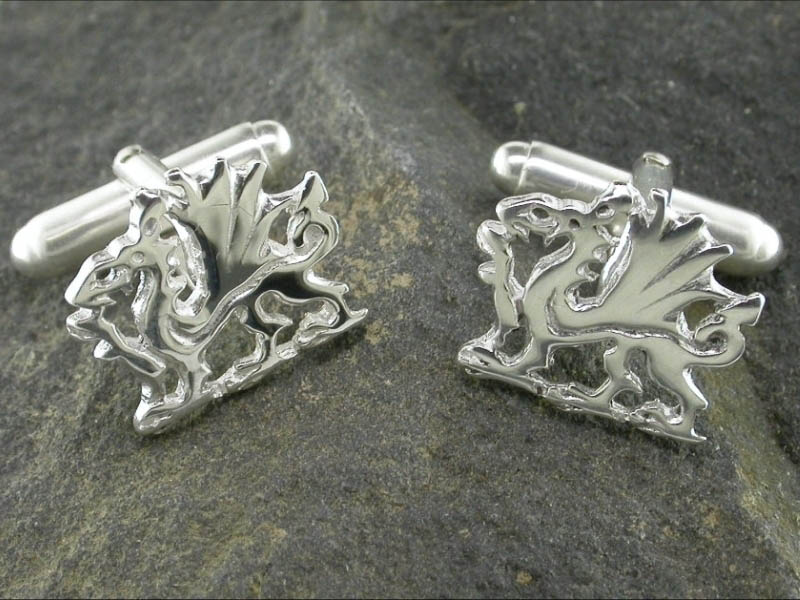Silver Welsh Dragon Cufflinks
