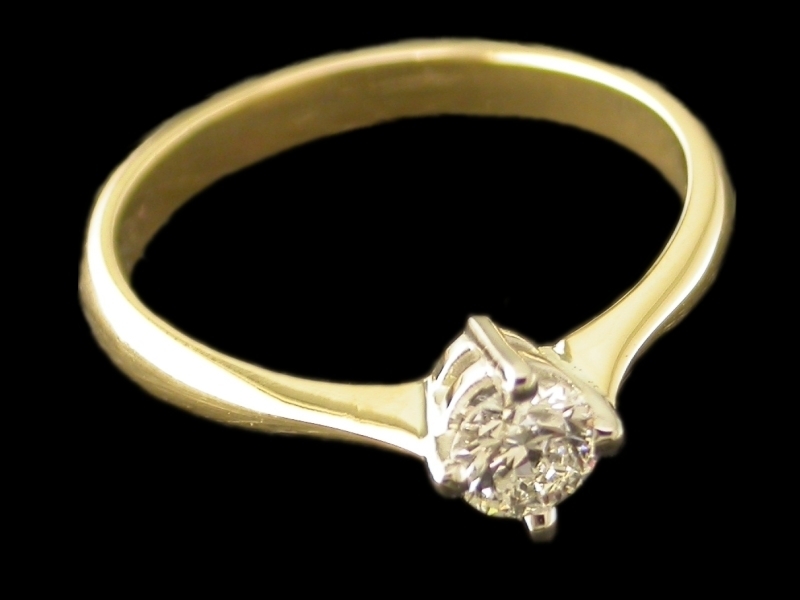 A picture of '9ct Rhiannon Welsh Gold Diamond Solitaire Ring''
